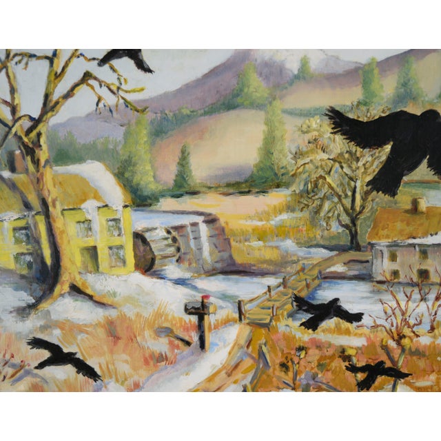 "Mud Season" - Original Oil on Masonite by Richard M Bacon For Sale - Image 4 of 6