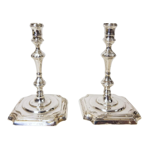 Antique 1898 English Sterling Silver Taper Candlesticks Goldsmith's Co. London