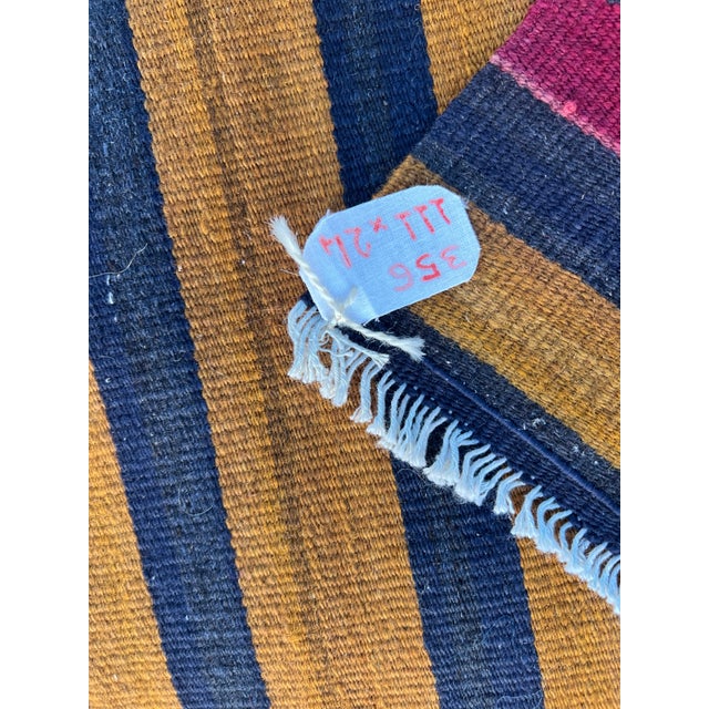 Vintage Turkish Kilim Runner, Stripe Pattern Flatweave Rug Handmade Rug For Sale In Houston - Image 6 of 6