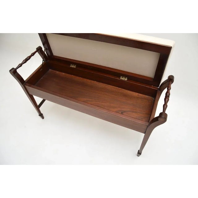 Antique Edwardian Piano Duet Stool, 1890s For Sale - Image 3 of 9