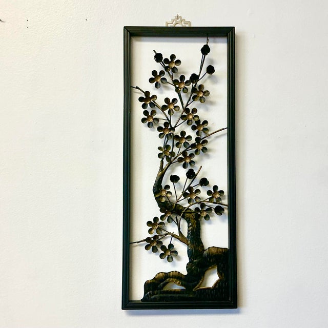 We love Chinoiserie designs and this black painted wood framed Sculptural Wall Objects from the Mid-Century is beautiful...