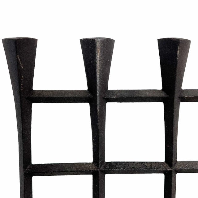 Metal Vintage 1960s Large Dansk Iron "Fence" Style 1738 Tiny Taper Candelabra Candle Holder by Jens Harald Quistgaard For Sale - Image 7 of 9