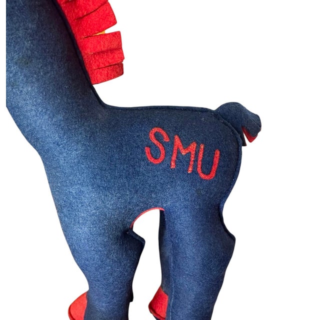 Vintage / Antique Smu Southern Methodist University Stuffed Mustang Peruna Mascot “Personality Pet” Doll by Collegiate of Ames Co., Circa 1950 For Sale - Image 4 of 5