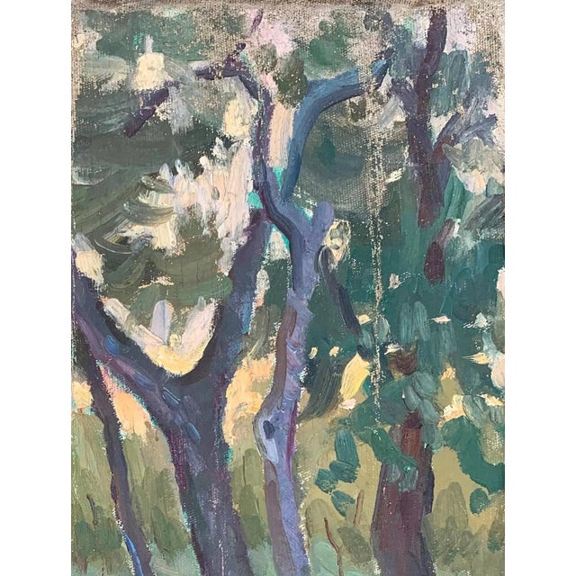 Realism Vintage Impressionism Forest Oil Painting, Ukrainian Artist Sokolovsky, 1970s For Sale - Image 3 of 6