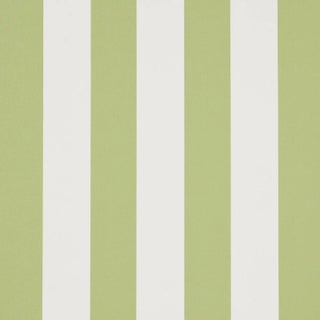 Schumacher Emma Stripe Wallpaper In Leaf For Sale