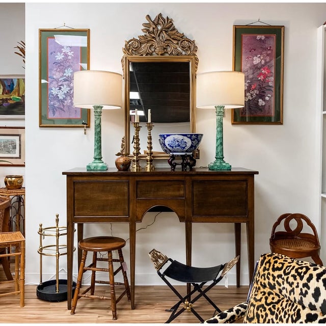 Antique Blue and White Floral Motif Centerpiece Bowl For Sale - Image 11 of 11