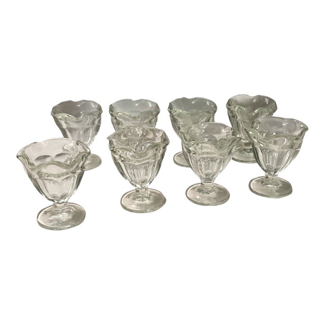 1940s Vintage Soda Shop Glasses- Set of 8 For Sale