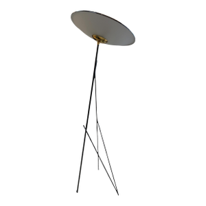1960s Brass & Black Metal Mid Century Italian Floor Lamp