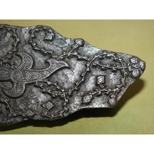 Antique Hand Carved Floral Printing Block for Wallpaper For Sale - Image 9 of 11
