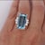 Metal Gia Certified 16.70 Carat Aquamarine and Diamond Vintage Cocktail Ring Size 7 For Sale - Image 7 of 10