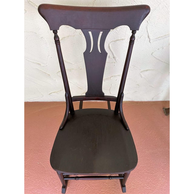 Early 20th Century Vintage Armless Nursing Rocking Chair by J S Ford