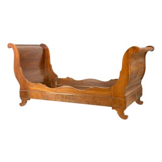 Vintage Wooden Bed, Italy, Early 20th Century For Sale