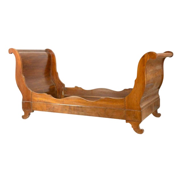 Vintage Wooden Bed, Italy, Early 20th Century For Sale