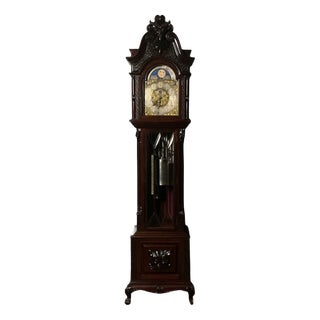 Edwardian Mahogany Three Train Longcase Clock, 1905 For Sale