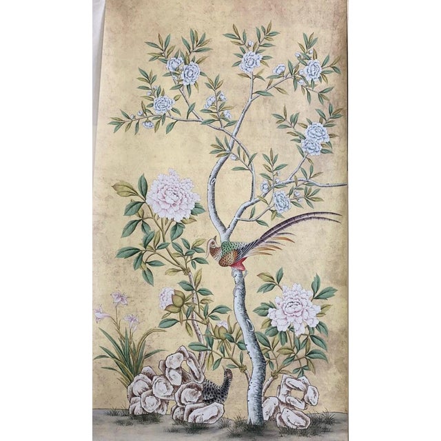 Light Yellow 24'*48"/Panel, a Pair of 18th-Century Style Chinoiserie Wall Artwork ( No Frame) For Sale - Image 8 of 9