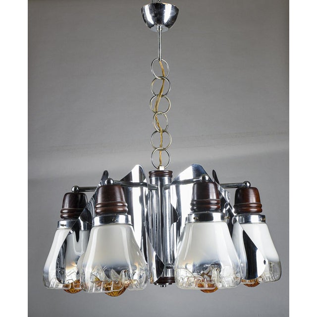 Glass Space Age Murano Glass Chandelier from Mazzega, 1960s-1970s For Sale - Image 7 of 18