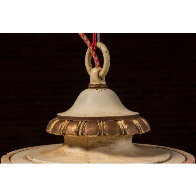 Late 19th Century Late 19th Century Neoclassical Slag Glass Pendant Lantern For Sale - Image 5 of 7