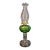 Antique Victorian Emerald Green Glass Kerosene Lamp Clear Star Base Scovill Queen Anne For Sale