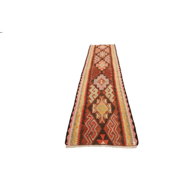 Handwoven vintage decorative kilim runner from Northern Iraq. Approximately 45-55 years old. In very good condition.