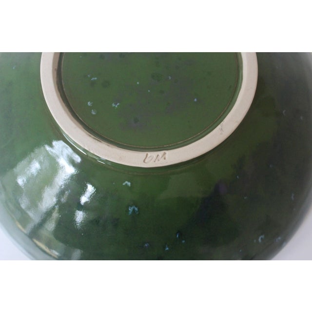 Ceramic Mid-Century Modern Large Shallow Studio Pottery Bowl With Drip Glaze For Sale - Image 7 of 9