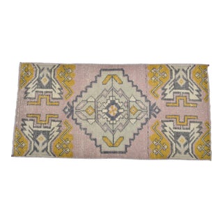 Vintage Turkish Mini Rug For Sale