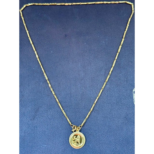 24 Karat Pure Gold Hand Made Yellow Gold Coin Necklace, 10.8 Gm, 18 Inch For Sale - Image 9 of 18