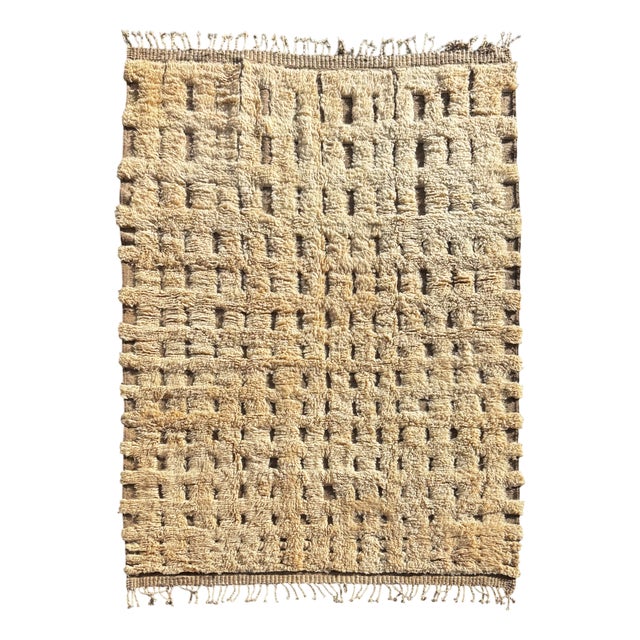 Large Moroccan Mrirt Beni Ouarain Wool Rug, 1990 For Sale