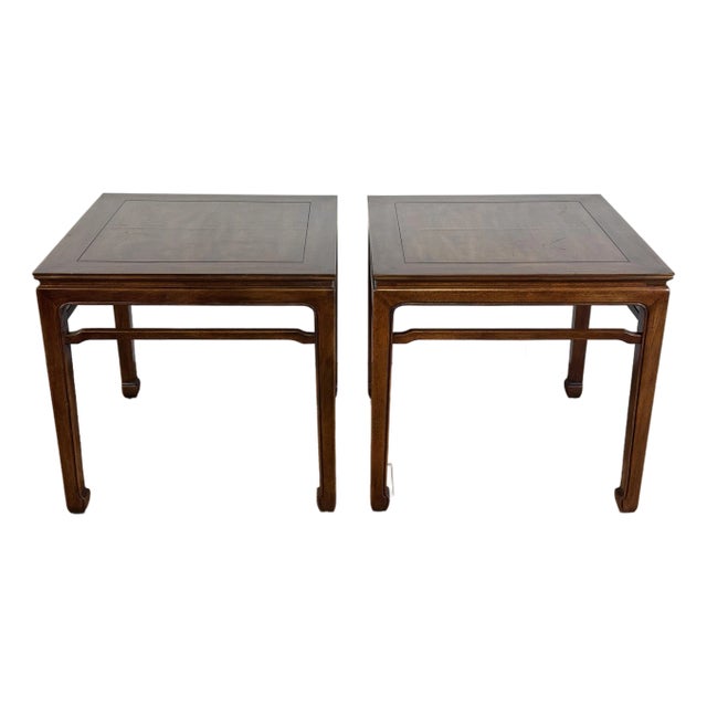 Vintage MCM Henredon Ming Style Side Table Pair For Sale