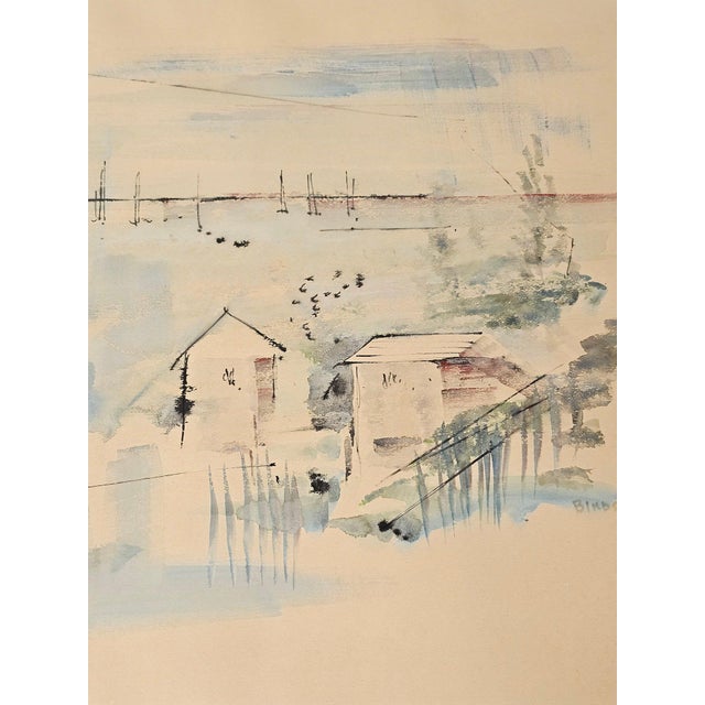 Original watercolor painting by listed Bermudian artist Alfred Birdsey (1912-1996), signed and dated 1980 in the lower...