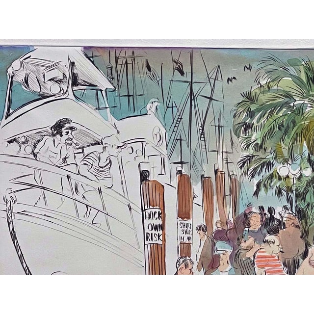 William Papas "Fort Lauderdale Florida" Hand Colored Art Etching For Sale In Denver - Image 6 of 9