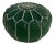 Green Moroccan Leather Pouf Cover For Sale