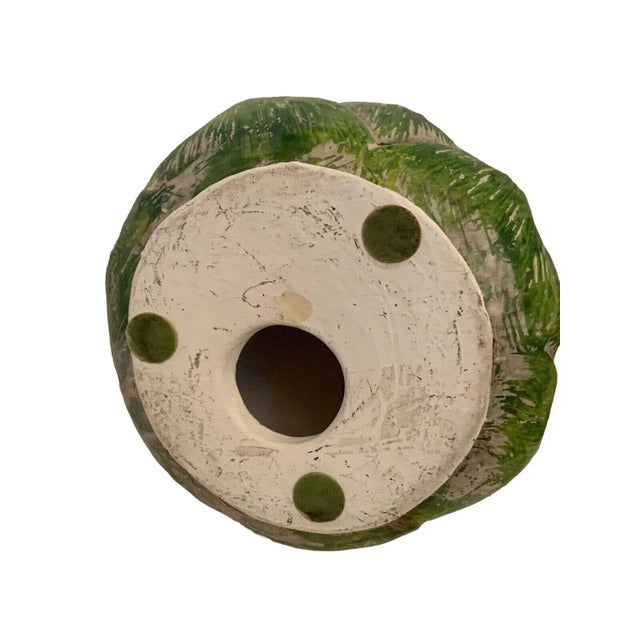 Mid-Century Modern Vintage Green Artichoke Ceramic Sculpture For Sale - Image 3 of 8