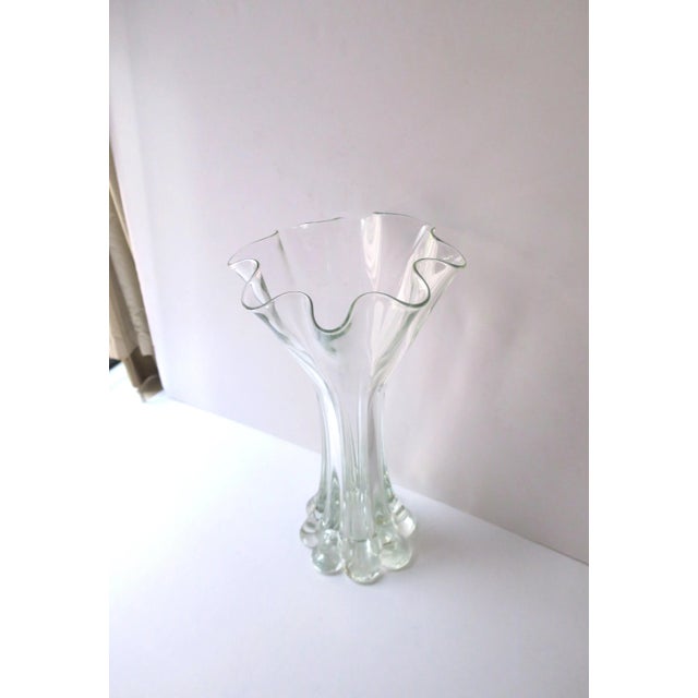 Transparent Organic Modern Art Glass Vase For Sale - Image 8 of 10