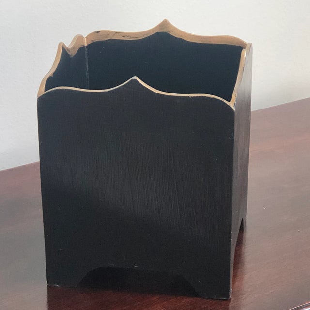 Black Vintage Carolyn Sheffield Wood Planter, England For Sale - Image 8 of 12