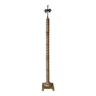 Vintage Organic Carved Oak Floor Lamp For Sale