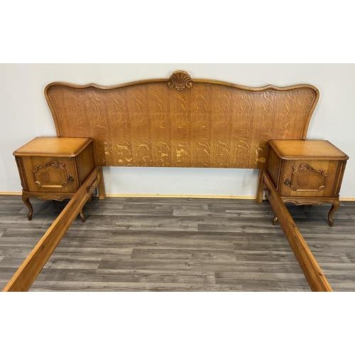 Vintage French Louis Double Bed Frame with Bedside Tables For Sale - Image 6 of 16
