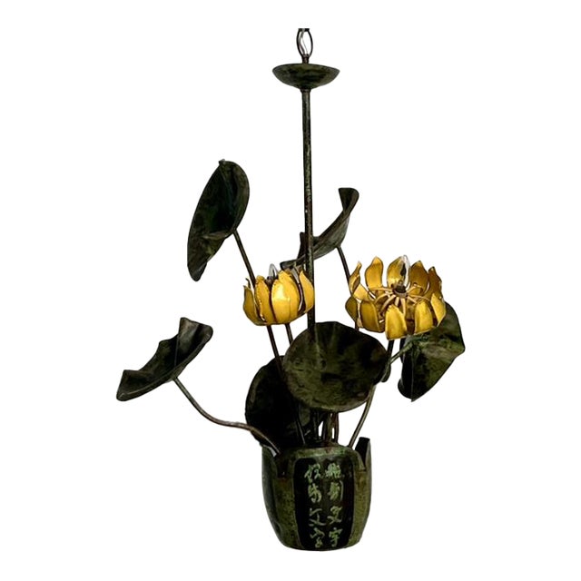 Vintage Boho Garland Faulkner Botanical Chandelier For Sale