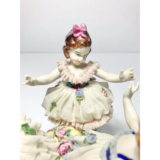 1930s Müller Volkstedt Dresden “Ring Around the Rosie” Porcelain Figurine For Sale In Dallas - Image 6 of 12