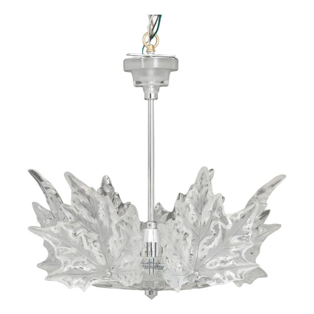 Lalique Crystal "Champs-Elysees" Two-Tier Chandelier For Sale