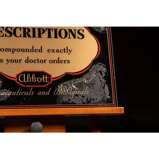 Abbott Pharmaceutical Prescriptions Reverse Glass Sign For Sale - Image 4 of 6