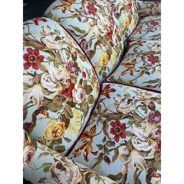 Sky Blue Vintage High Back Sofa in House of Hackney Chintz For Sale - Image 8 of 17