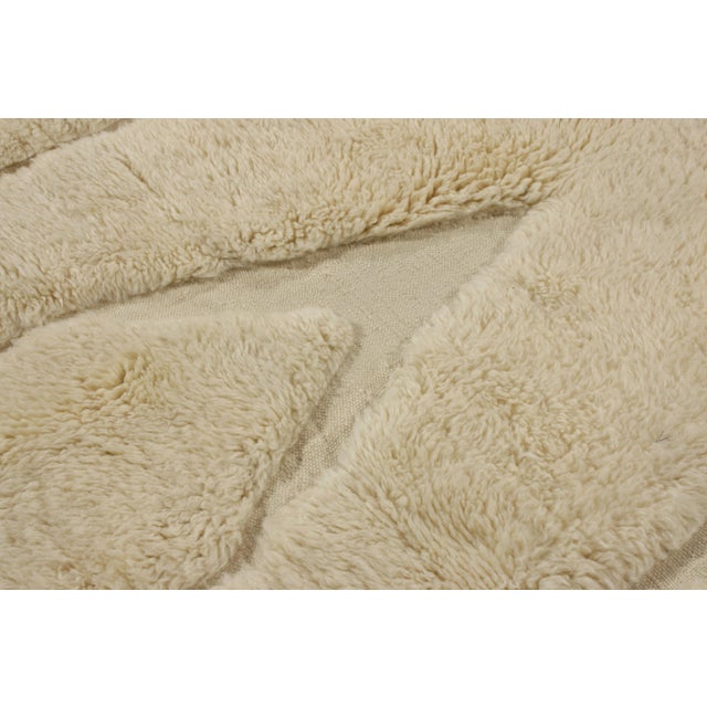 Contemporary Rug & Kilim’s Moroccan Rug in Beige-White, High-Low Geometric Pattern For Sale - Image 3 of 5