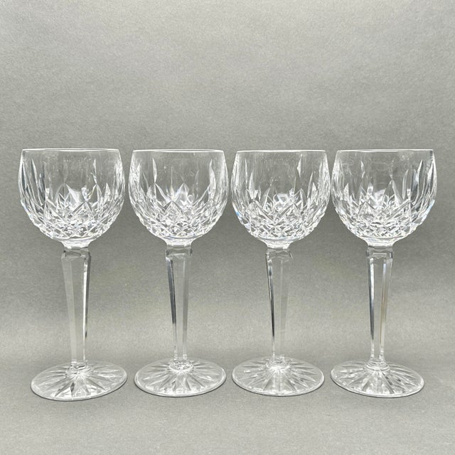 Waterford Crystal Vintage Waterford Crystal “Lismore” Hock Wine Glasses. Set of 4 For Sale - Image 4 of 10