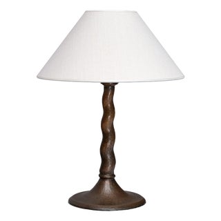Hammered Copper Model 6834 Table Lamp by Harald Notini for Böhlmarks, Sweden, 1920s For Sale