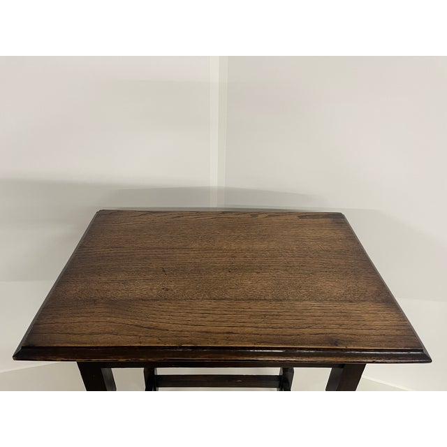 Wood 19th Century English Oak Barley Twist Rectangular Side Table For Sale - Image 7 of 12