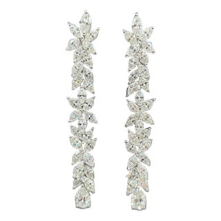 8.72 Ct Marquise Diamond Drop Earrings, Pair For Sale