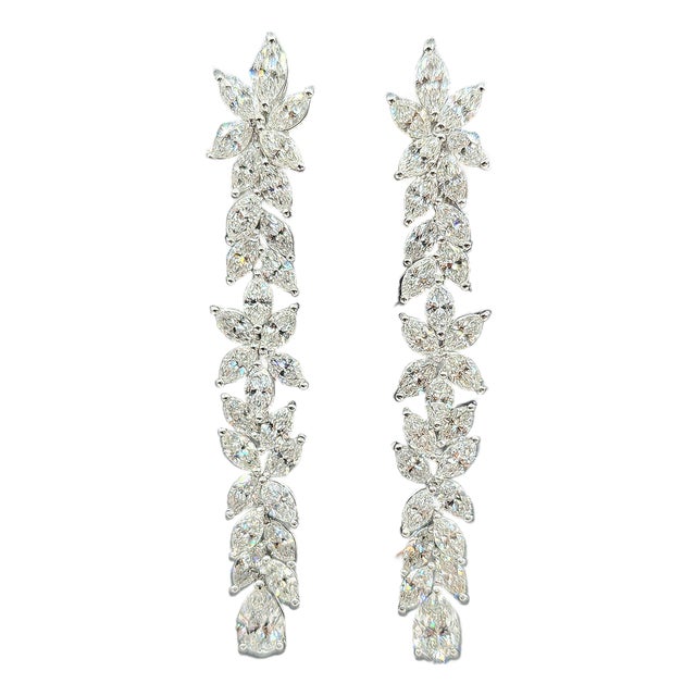 8.72 Ct Marquise Diamond Drop Earrings, Pair For Sale