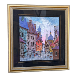 "Street of Old Warsaw" Signed by Ukrainian Anatole Krasnyansky 1994 183/350 Framed Limited Edition