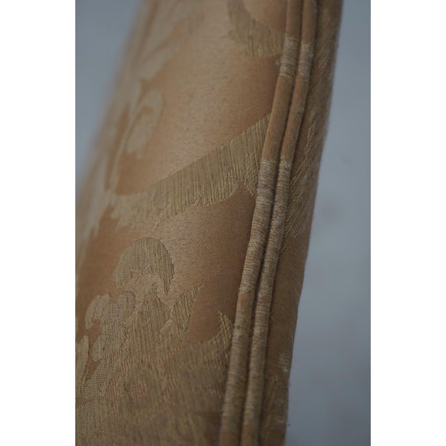 Set of 6 Mahogany Gold Damask Upholstered Dining Chairs For Sale - Image 15 of 18