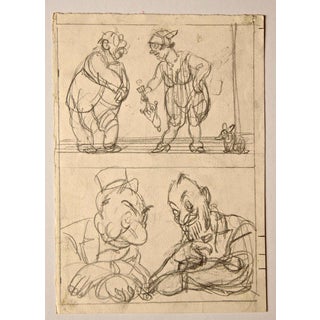 Gabriele Galantara, Nude Confabulo, 1908, Pencil on Paper For Sale